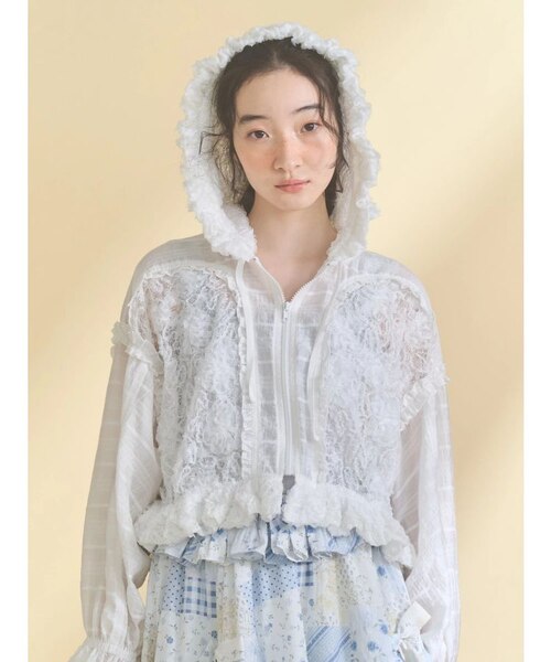 新品タグ付き⭐︎レースブルゾン レースフードブルゾン｜マークスタイラーアウトレットの