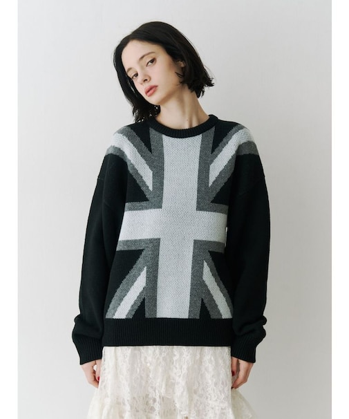 UnionJackジャガードルーズニット