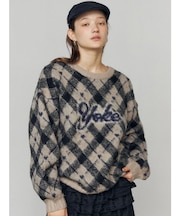 チェックロゴオーバーニット