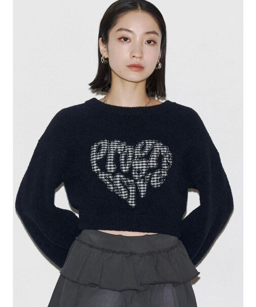 クレーピングパッチシャギーニット