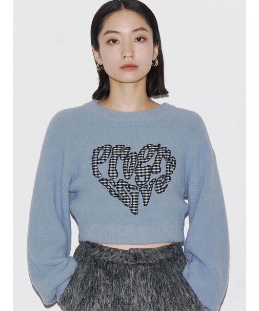 クレーピングパッチシャギーニット