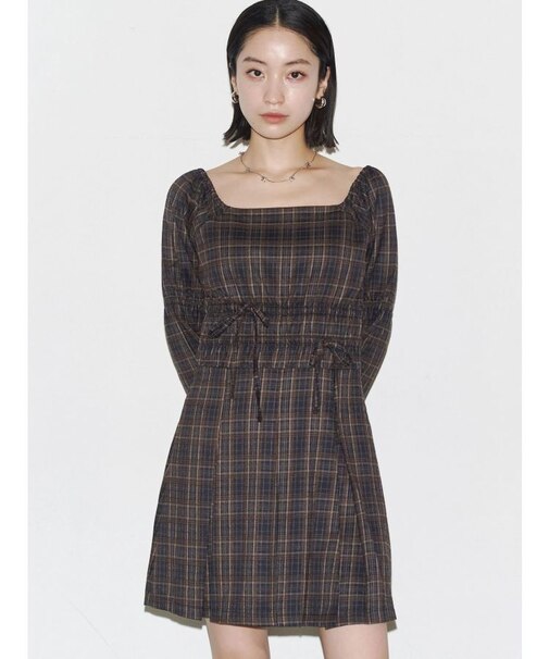 2WAYショルダーギャザーワンピース