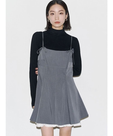 ヘムレイヤードフレアミニワンピース