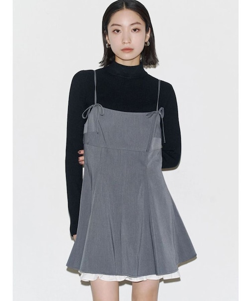 ヘムレイヤードフレアミニワンピース