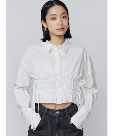 サイドリボンストリングシャツ