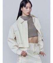 バックレースアップショートブルゾン