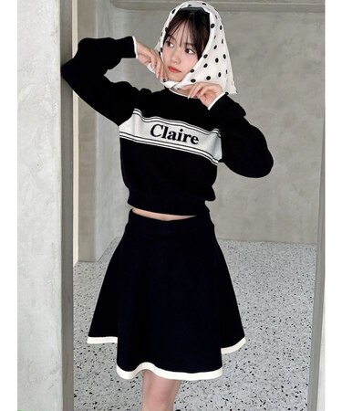 バイカラージャガードニットセットアップ