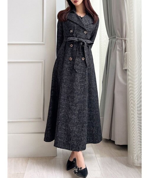 2WAYツイードレイヤードコート