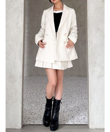 ツイードミディジャケット【セットアップ着用可能】