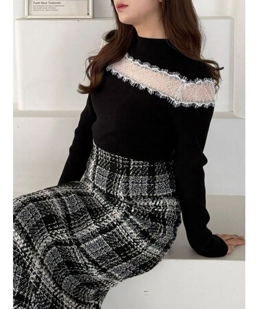 レースカッティングニット