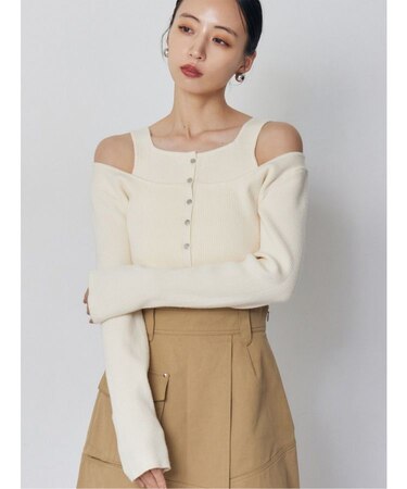 フロントボタンデザインニット