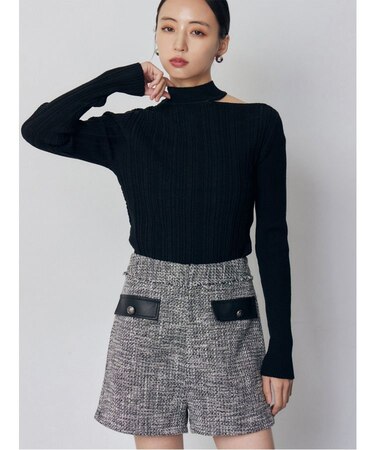 チョーカーランダムリブニット