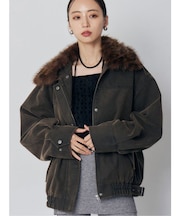 2WAYカラーフェイクレザーブルゾン