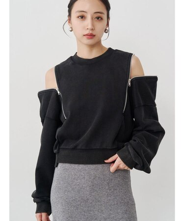 2WAYジップスウェット