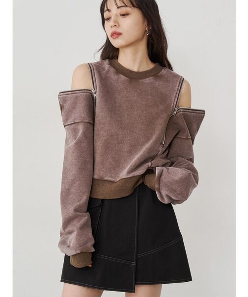 2WAYジップスウェット