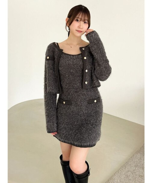 【セット対応】ヘアリーニットジャケット