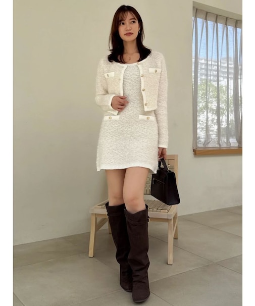 【セット対応】ヘアリーニットミニワンピース