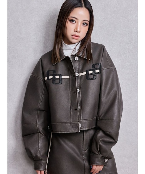 GGラインFake Leatherブルゾン