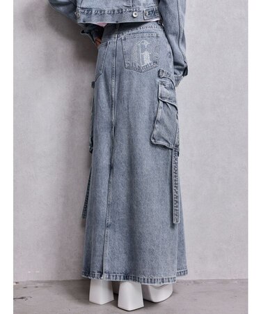 ハイウエストG bijou CARGOデニムロングスカート