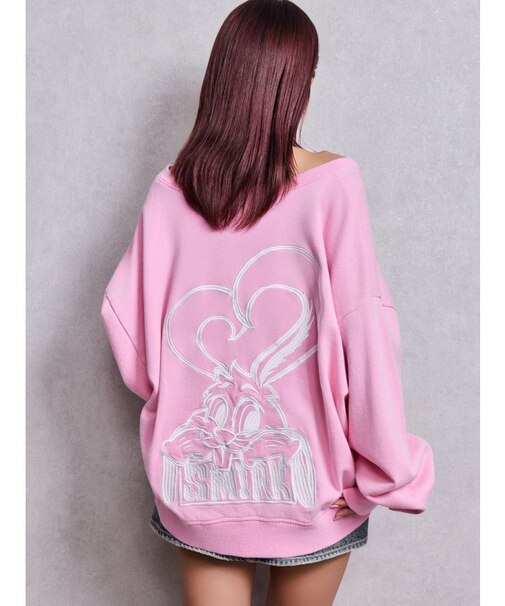 VネックSMIRK BUNNYスウェットトップス