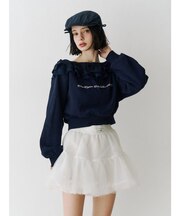 レースドッキングオフショルプルオーバー【セットアップ対応】