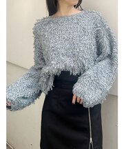 ループヤーンボリュームスリーブニット