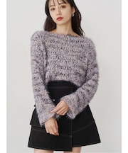 MIXシャギールーズニット