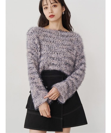 MIXシャギールーズニット