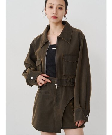 フェイクレザーショートフライトジャケット【セット販売対象】