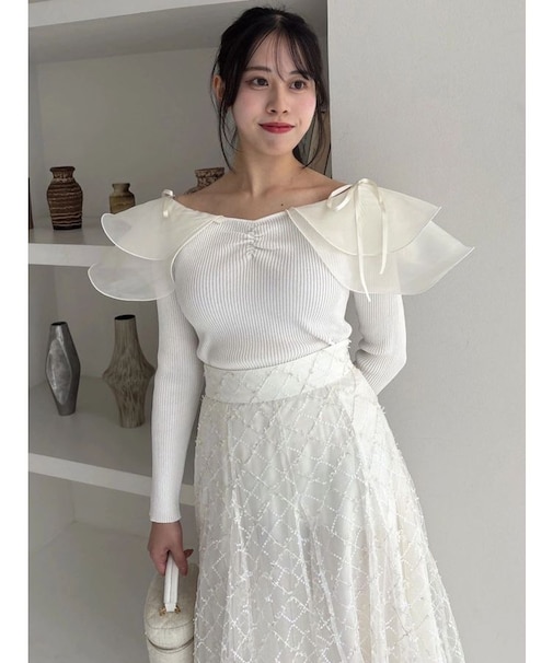 アームリボンリブプルオーバー