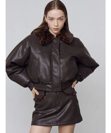 フェイクレザーブルゾン