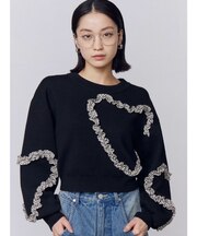 ギャザーハートニット