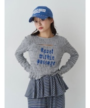 カットアウトシャーリングトップス