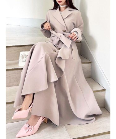 カスケードフレアロングコート