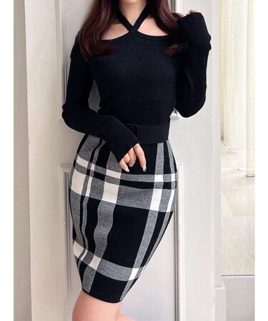 フロントクロスジャガードワンピース