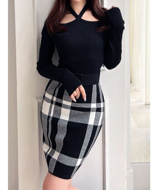 フロントクロスジャガードワンピース