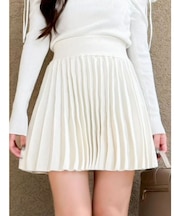 ニットプリーツミニスカート