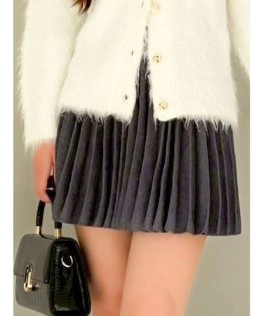 ニットプリーツミニスカート