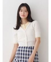 バイカラーフェイクレイヤードニット