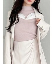 プリーツフリル使いニット