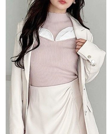 プリーツフリル使いニット