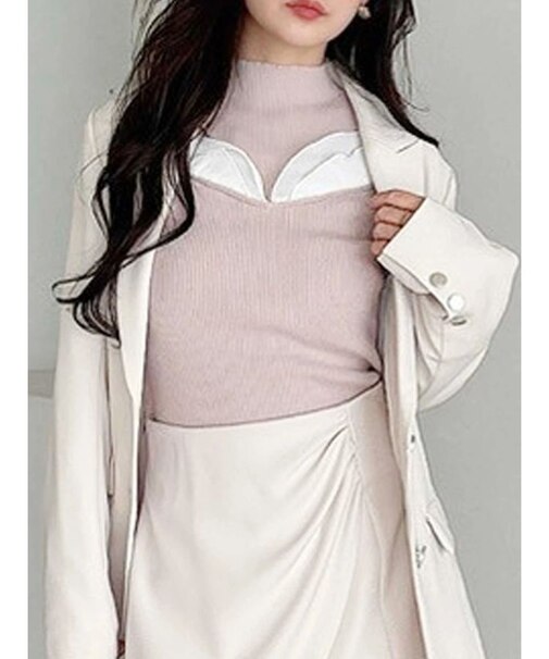 プリーツフリル使いニット