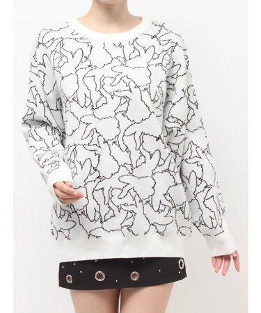 BUNNY patternニットトップス