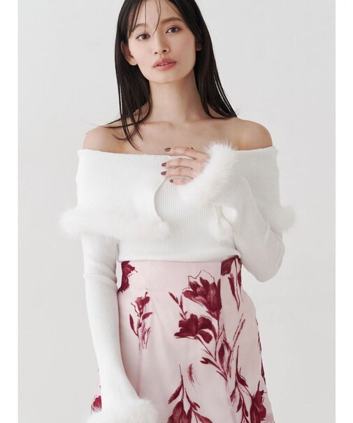 【追加生産】フェイクファートリミングニット