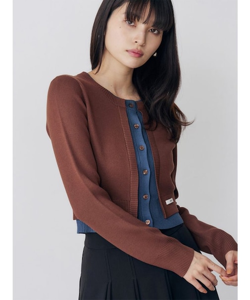 レイヤードクロップドカーディガン