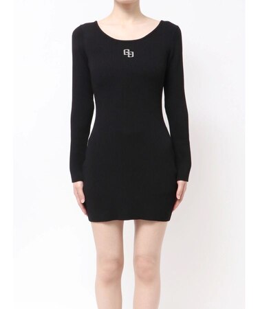 GGプレート long sleeveニットワンピース