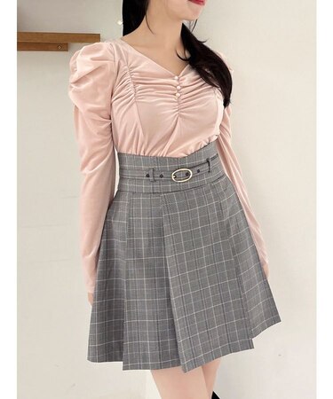 シアーベロアギャザーデザイントップス