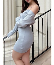 レイヤードニットワンピース