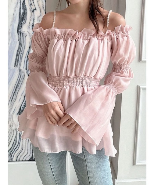 ボリュームギャザーオフショルブラウス