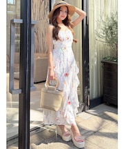 【memorif.】フラワーラッフルアンサンブルキャミワンピース